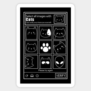 FUNNY CAT CAPTCHA Select all images with cats Magnet